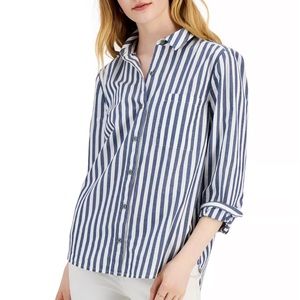 Cotton Printed Button-Front Shirt